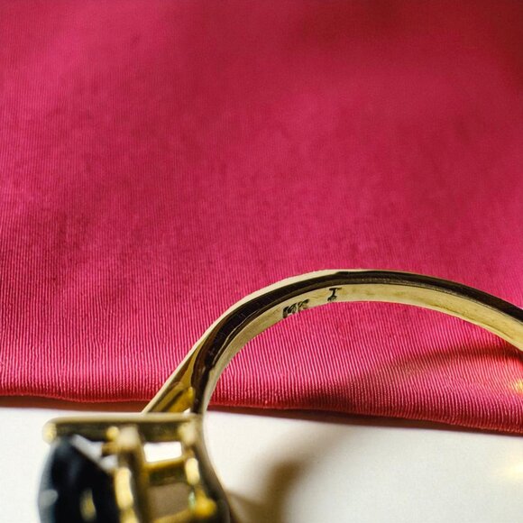 14K Gold Natural Blue Sapphire Ring - 1 Carat T.W. -VINTAGE Solitaire Size 6.5 - Picture 11 of 16